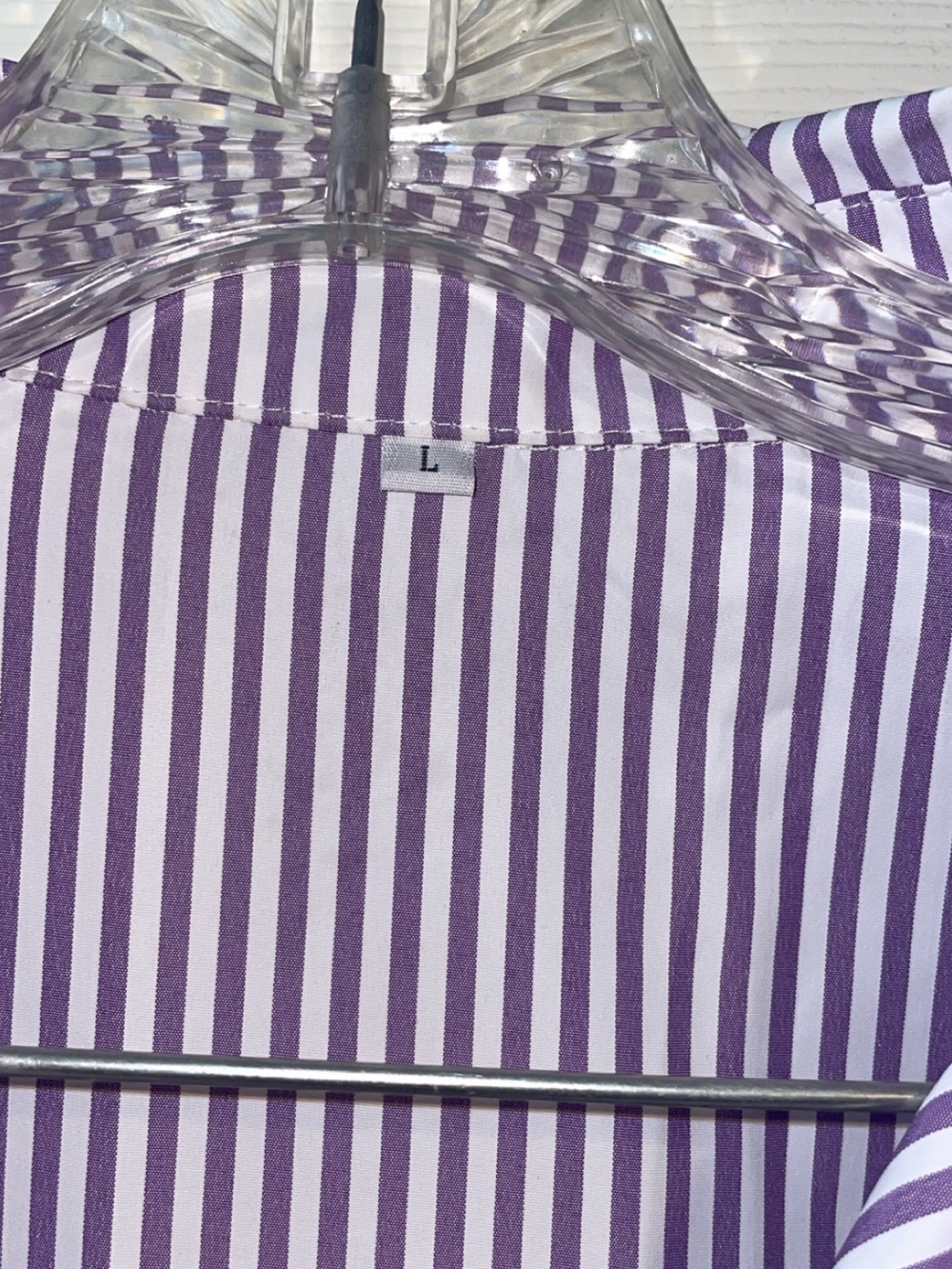 zeagoo Lavender & White Striped Button-Front Swim Coverup - Picture 9 of 10